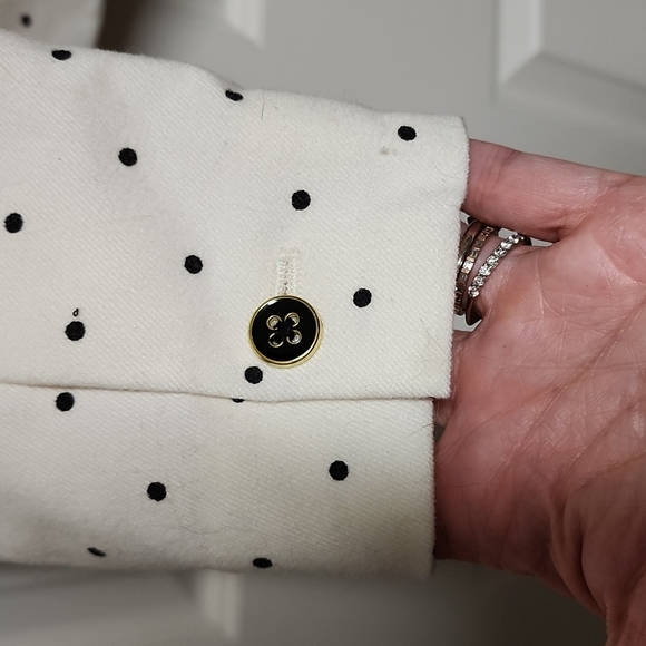 Merona Black & Cream Polka Dot Suit Jacket Blazer Women's 16 EUC - Picture 6 of 10